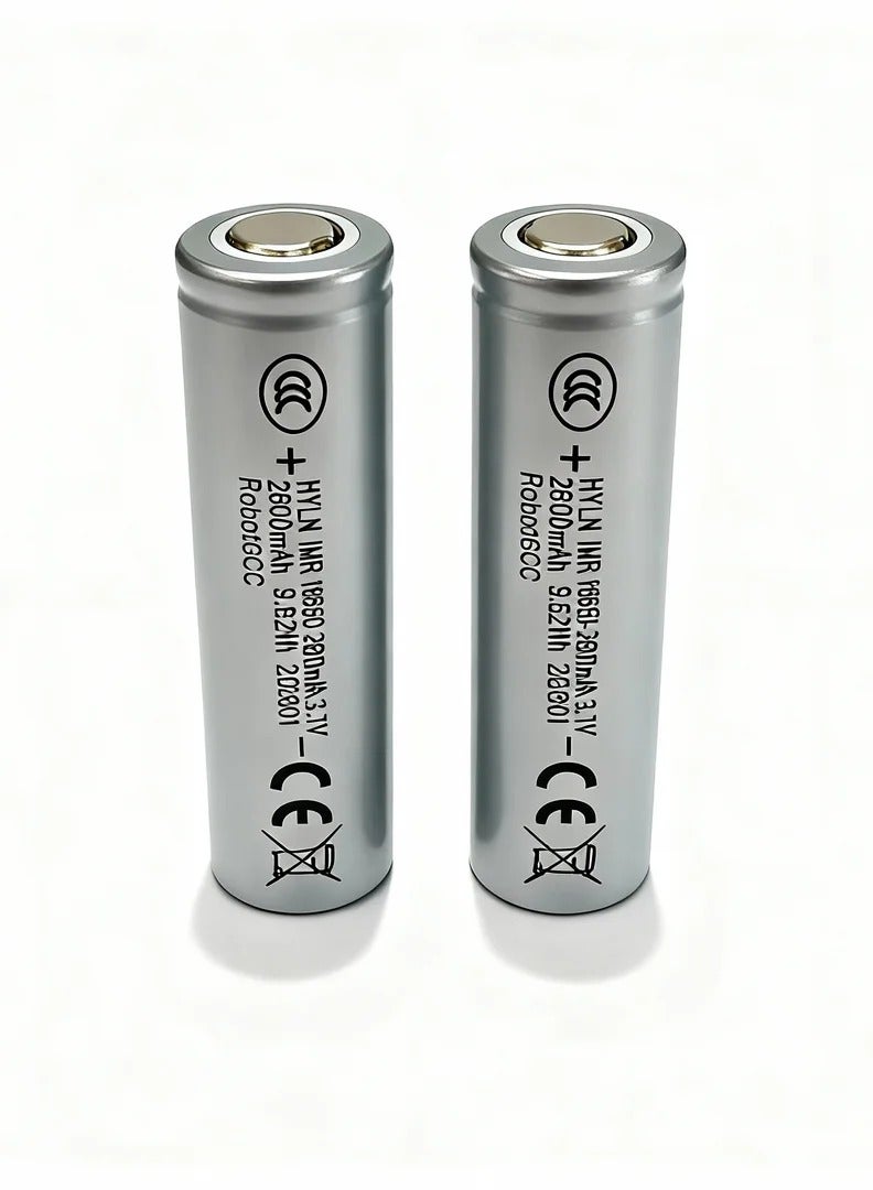 وبوت جي سي سي بطارية ليثيوم أيون 18650 قابلة لإعادة الشحن بقطب مسطح 3.7 فولت 2600 مللي أمبير لكل بطارية (عبوة 4 قطع) | خلايا IMR لحزم البطاريات والروبوتات والمصابيح والإلكترونيات والمشاريع اليدوية وتخزين الطاقة - Image 5